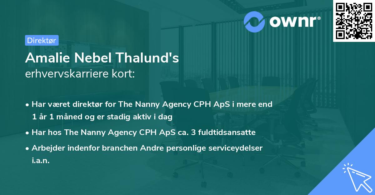 Amalie Nebel Thalund's erhvervskarriere kort