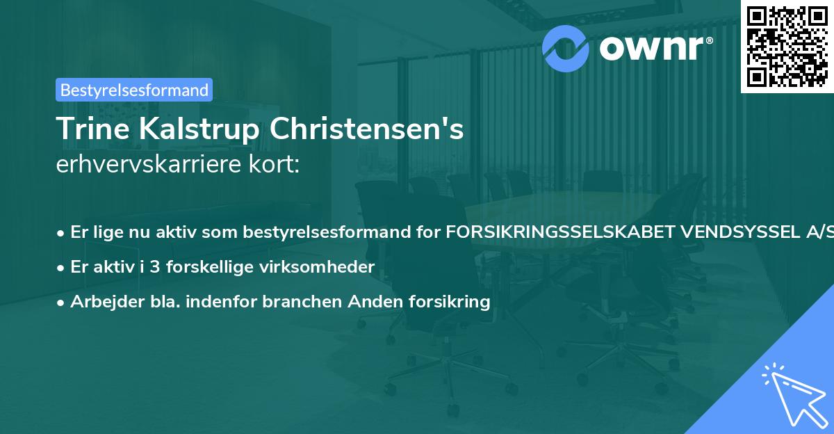 Trine Kalstrup Christensen's erhvervskarriere kort