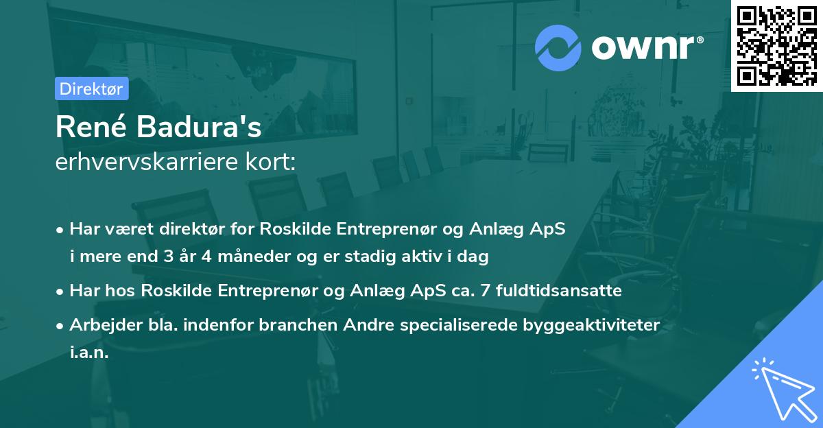 René Badura's erhvervskarriere kort