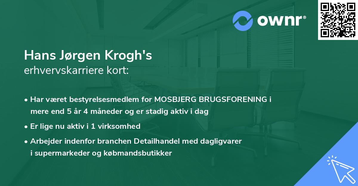 Hans Jørgen Krogh's erhvervskarriere kort