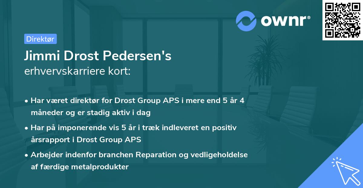 Jimmi Drost Pedersen's erhvervskarriere kort