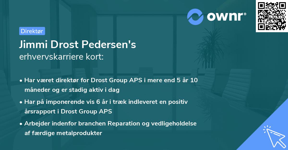 Jimmi Drost Pedersen's erhvervskarriere kort