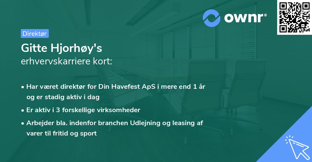 Gitte Hjorhøy's erhvervskarriere kort
