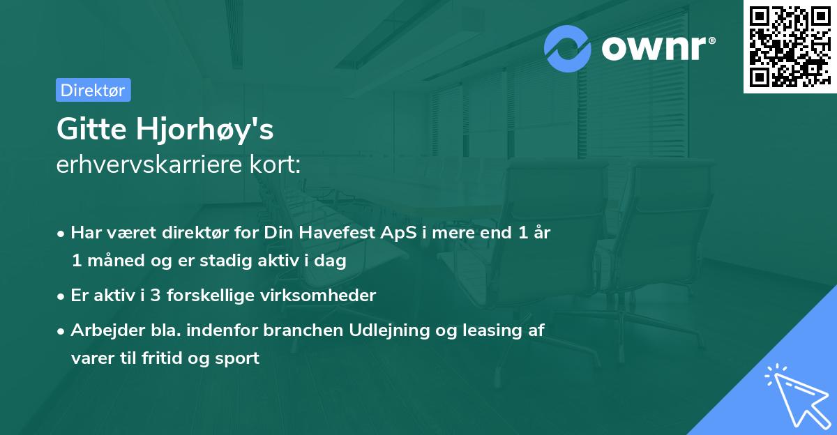 Gitte Hjorhøy's erhvervskarriere kort