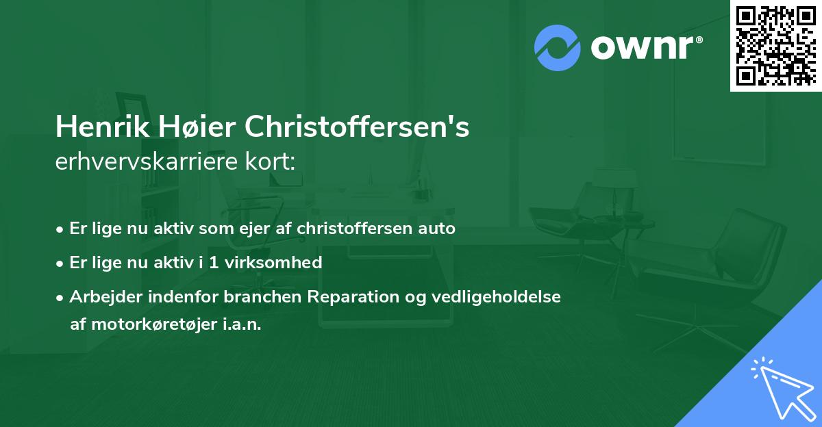 Henrik Høier Christoffersen's erhvervskarriere kort