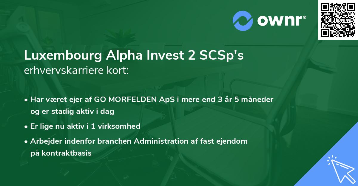 Luxembourg Alpha Invest 2 SCSp's erhvervskarriere kort