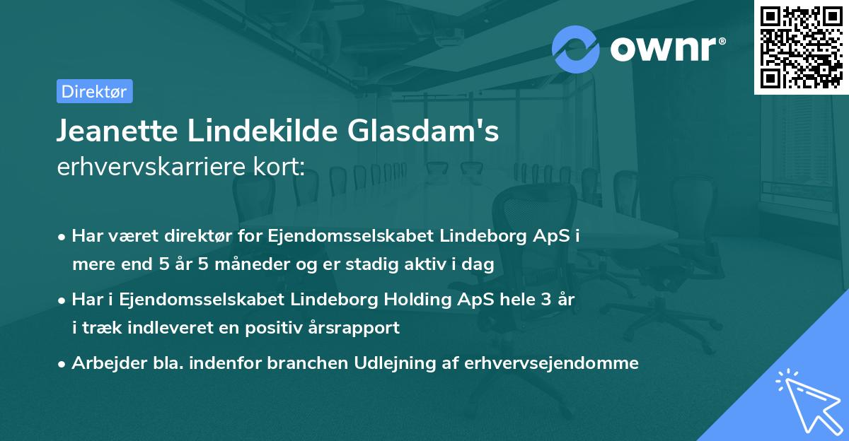 Jeanette Lindekilde Glasdam's erhvervskarriere kort
