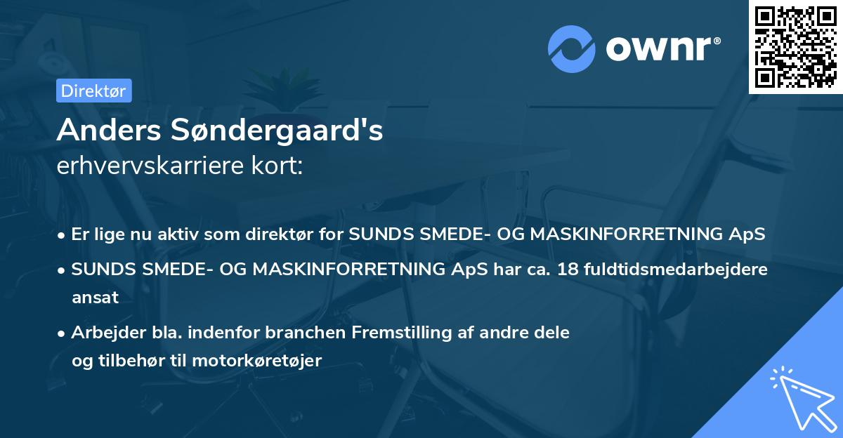 Anders Søndergaard's erhvervskarriere kort
