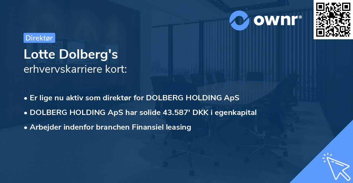 Lotte Dolberg's erhvervskarriere kort