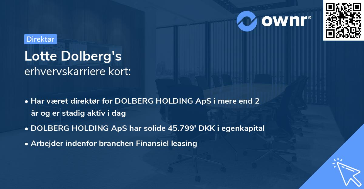 Lotte Dolberg's erhvervskarriere kort