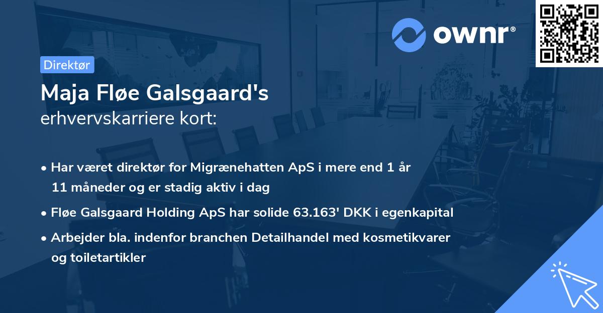 Maja Fløe Galsgaard's erhvervskarriere kort