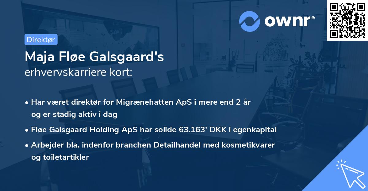Maja Fløe Galsgaard's erhvervskarriere kort