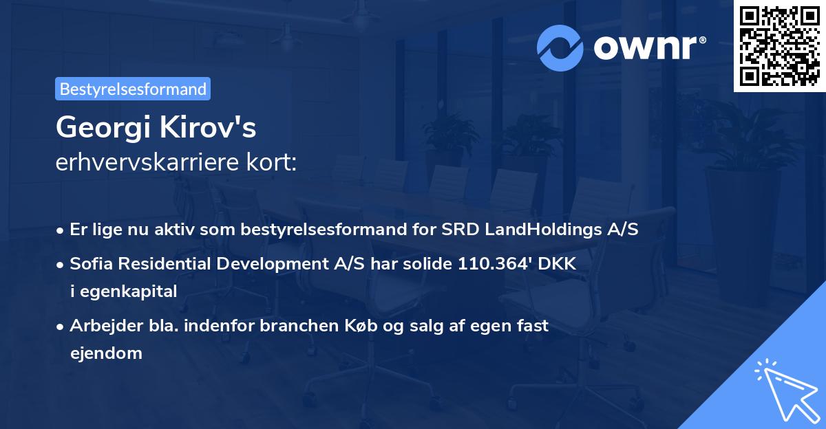 Georgi Kirov's erhvervskarriere kort