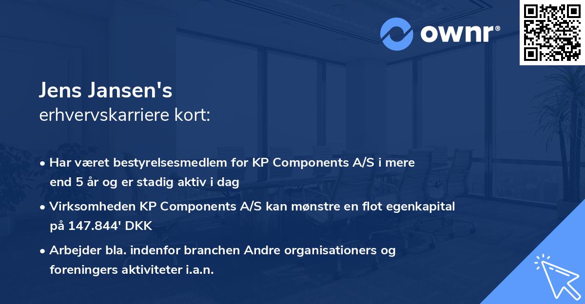 Jens Jansen's erhvervskarriere kort