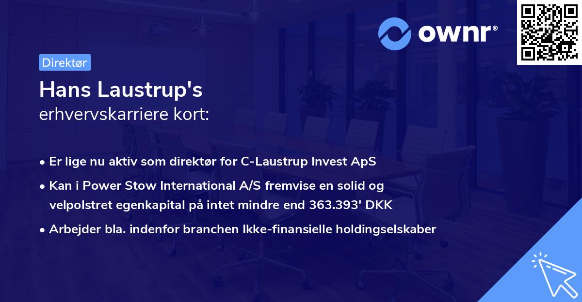 Hans Laustrup's erhvervskarriere kort