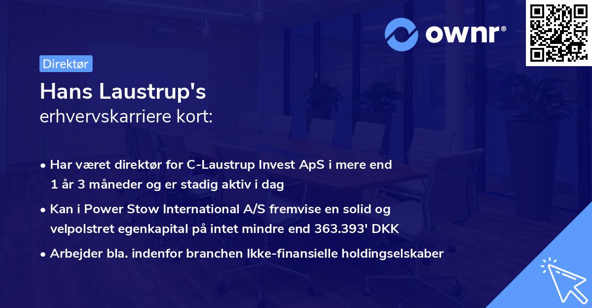 Hans Laustrup's erhvervskarriere kort