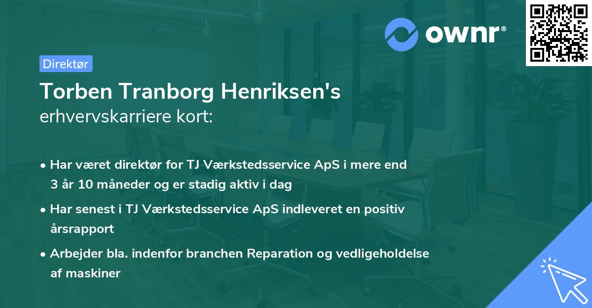 Torben Tranborg Henriksen's erhvervskarriere kort