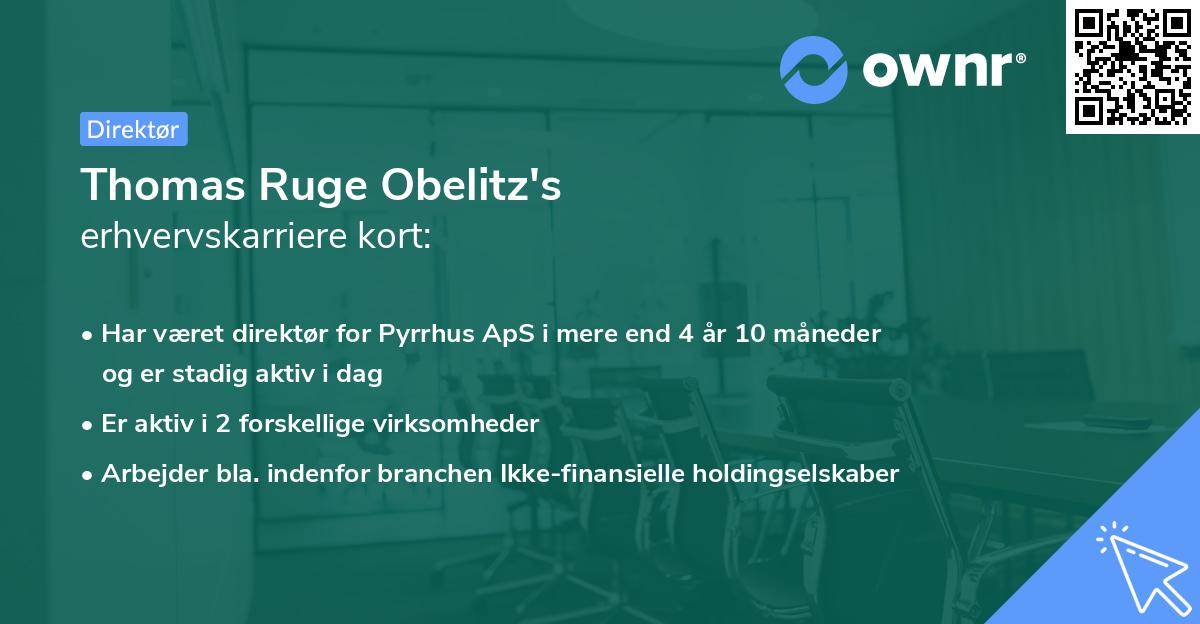 Thomas Ruge Obelitz's erhvervskarriere kort