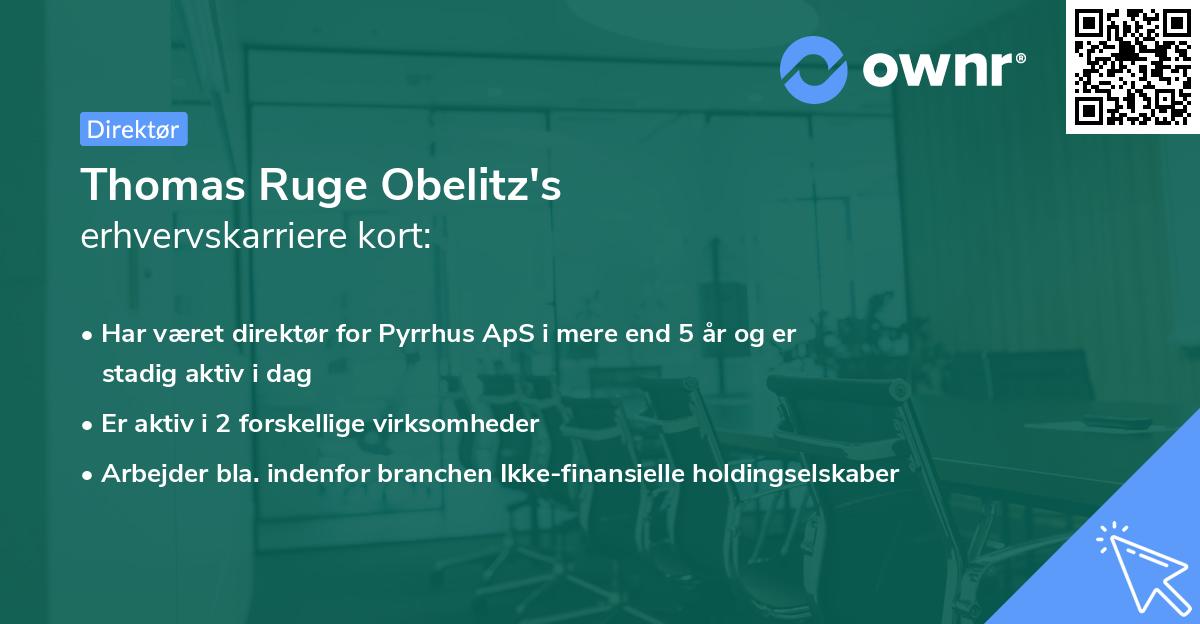 Thomas Ruge Obelitz's erhvervskarriere kort