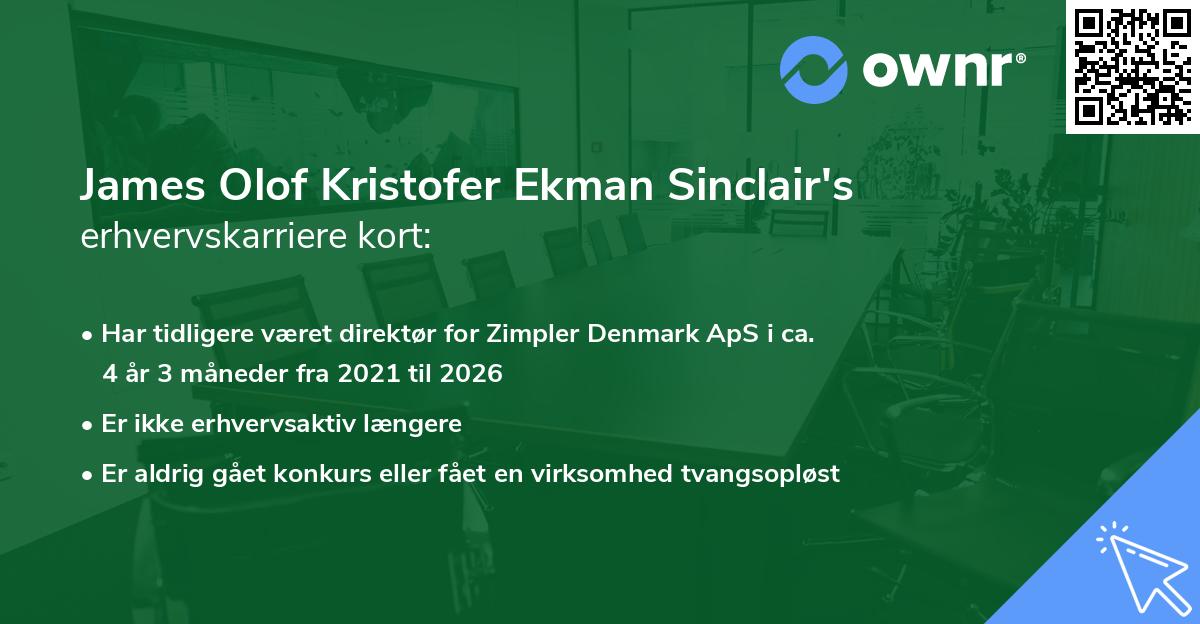 James Olof Kristofer Ekman Sinclair's erhvervskarriere kort