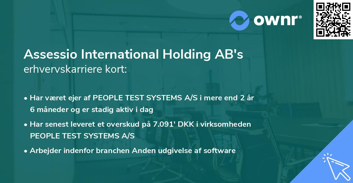 Assessio International Holding AB's erhvervskarriere kort