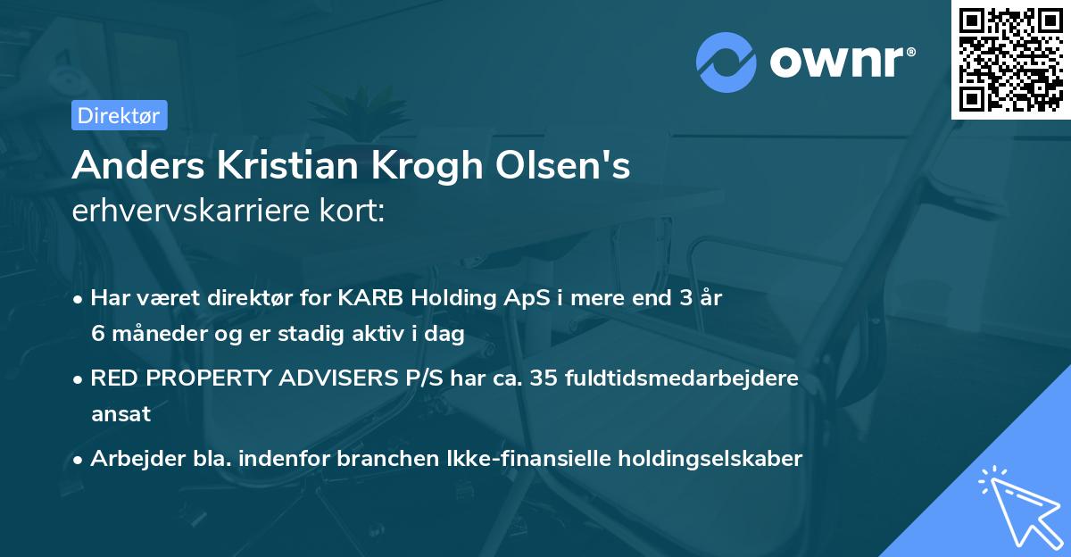 Anders Kristian Krogh Olsen's erhvervskarriere kort