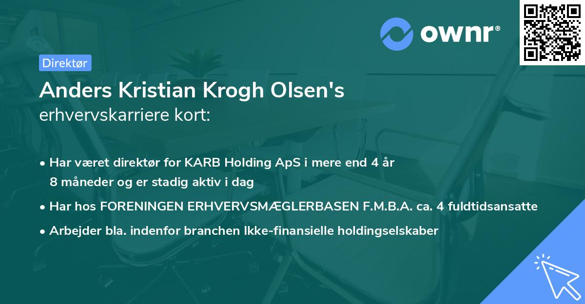 Anders Kristian Krogh Olsen's erhvervskarriere kort