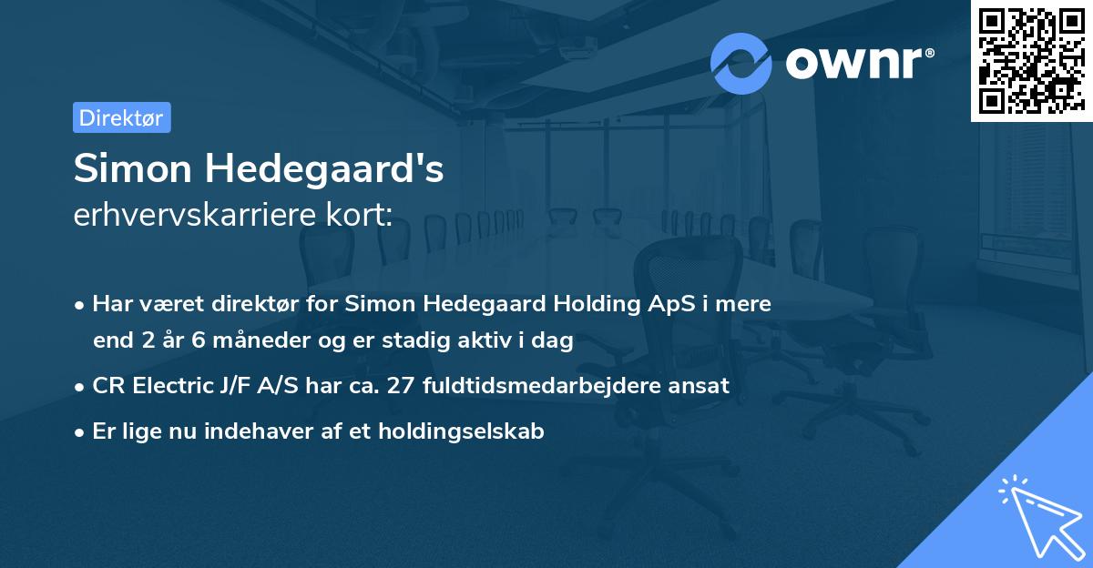Simon Hedegaard's erhvervskarriere kort