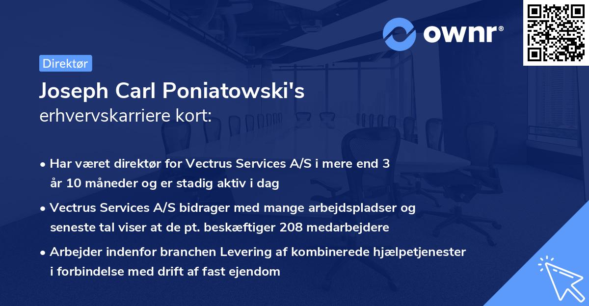 Joseph Carl Poniatowski's erhvervskarriere kort
