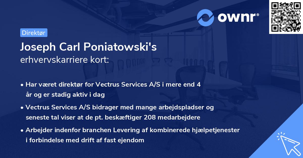 Joseph Carl Poniatowski's erhvervskarriere kort