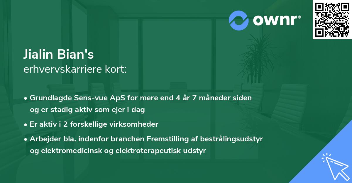 Jialin Bian's erhvervskarriere kort