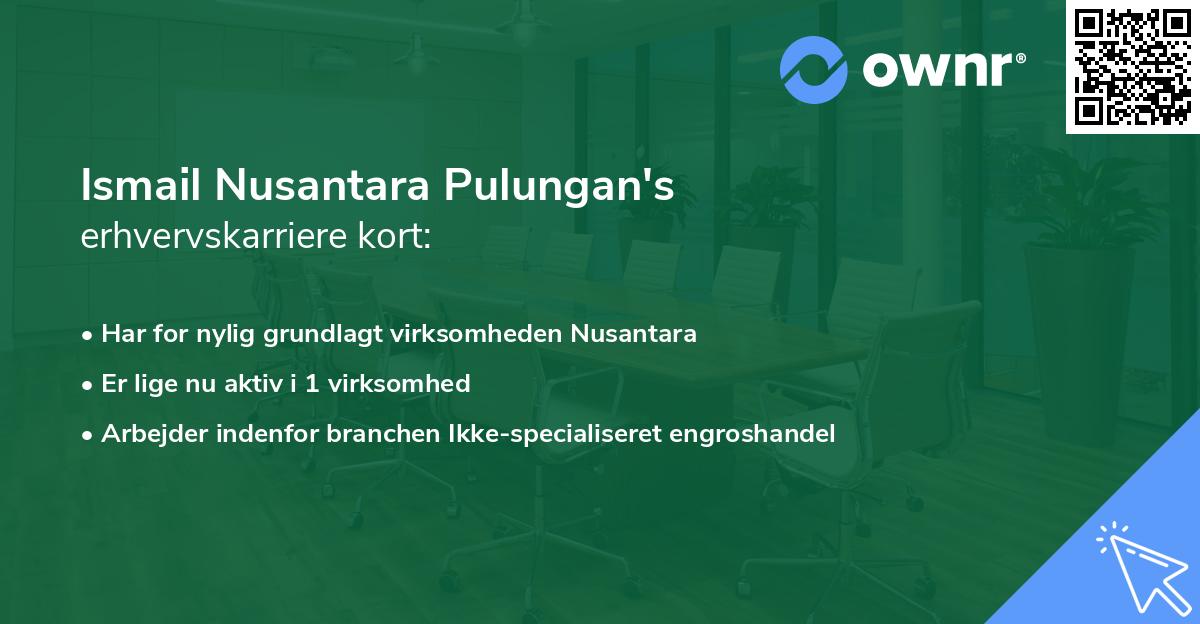 Ismail Nusantara Pulungan's erhvervskarriere kort