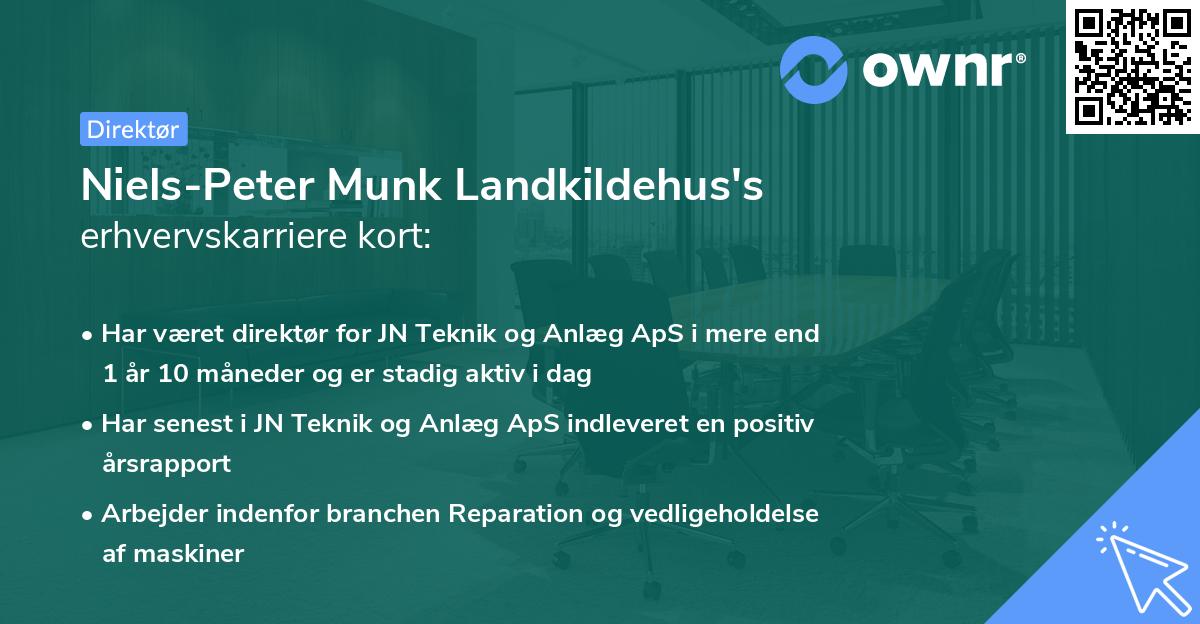 Niels-Peter Munk Landkildehus's erhvervskarriere kort