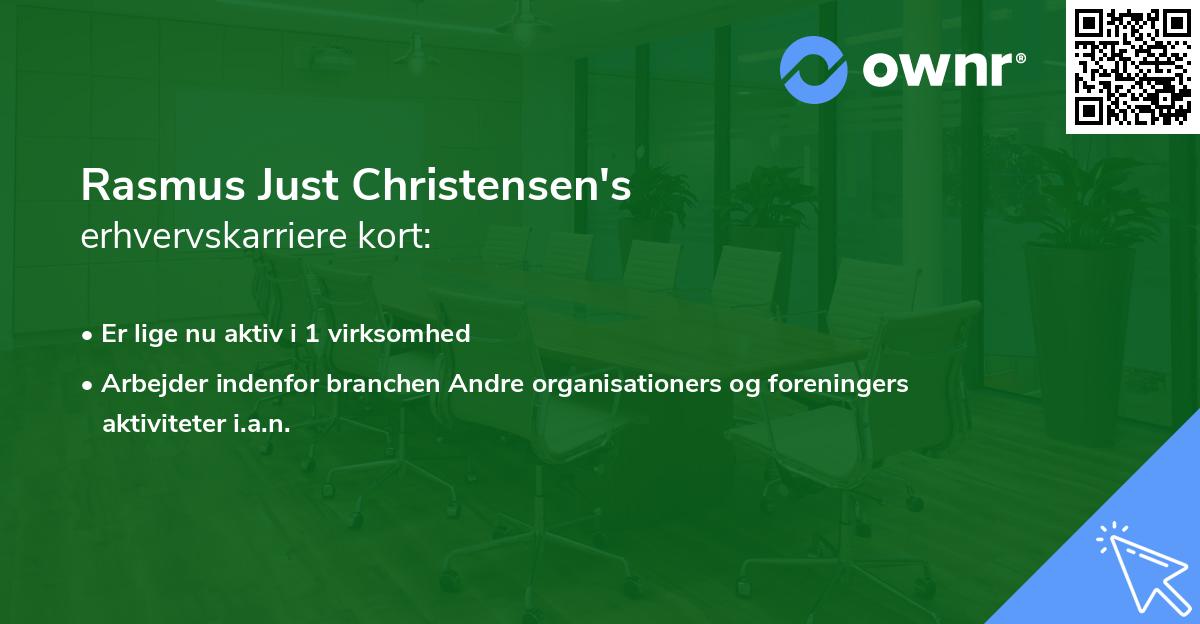 Rasmus Just Christensen's erhvervskarriere kort