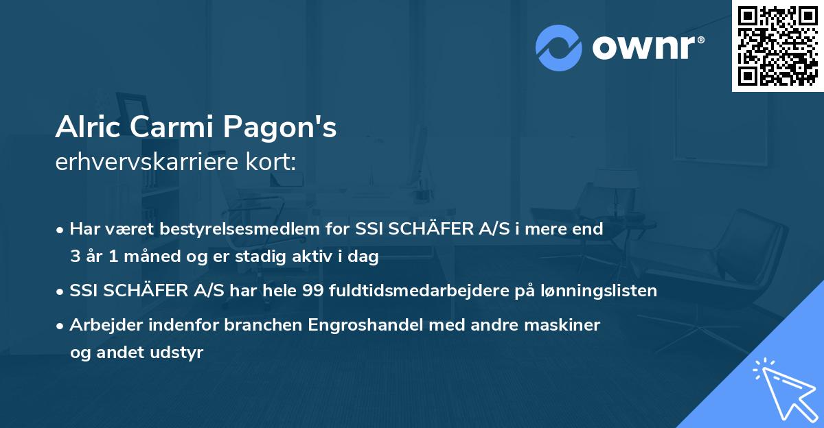 Alric Carmi Pagon's erhvervskarriere kort