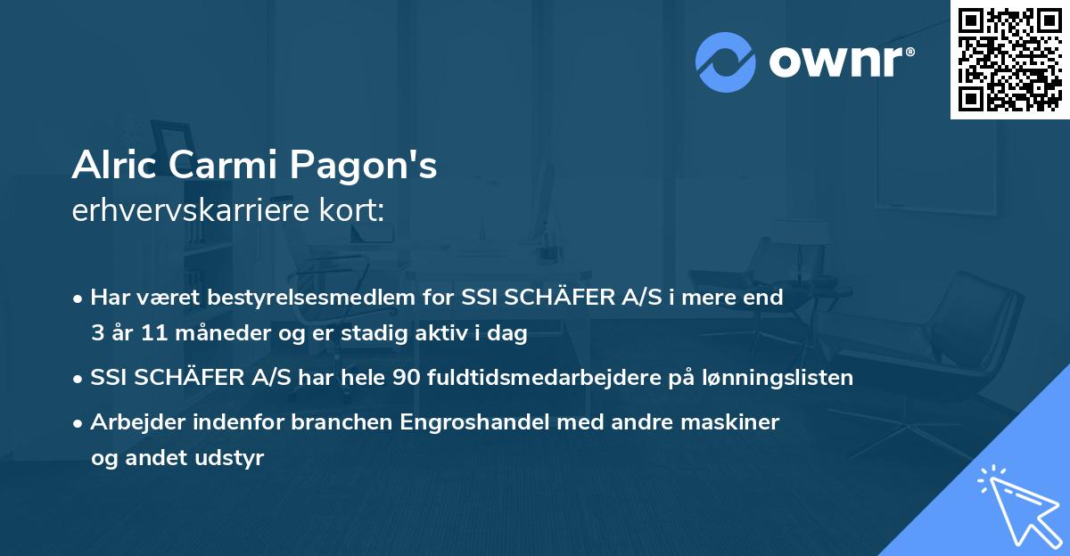 Alric Carmi Pagon's erhvervskarriere kort
