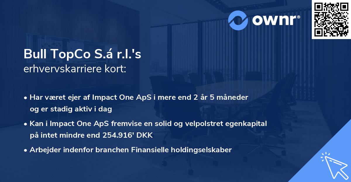 Bull TopCo S.á r.l.'s erhvervskarriere kort