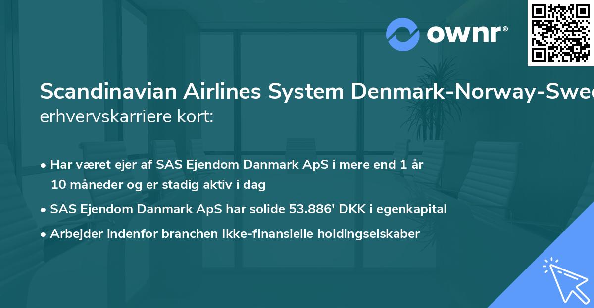 Scandinavian Airlines System Denmark-Norway-Sweden's erhvervskarriere kort