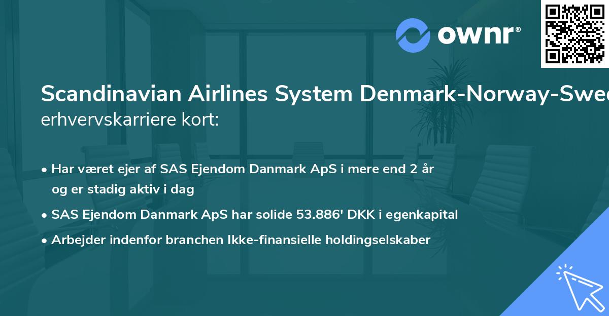 Scandinavian Airlines System Denmark-Norway-Sweden's erhvervskarriere kort