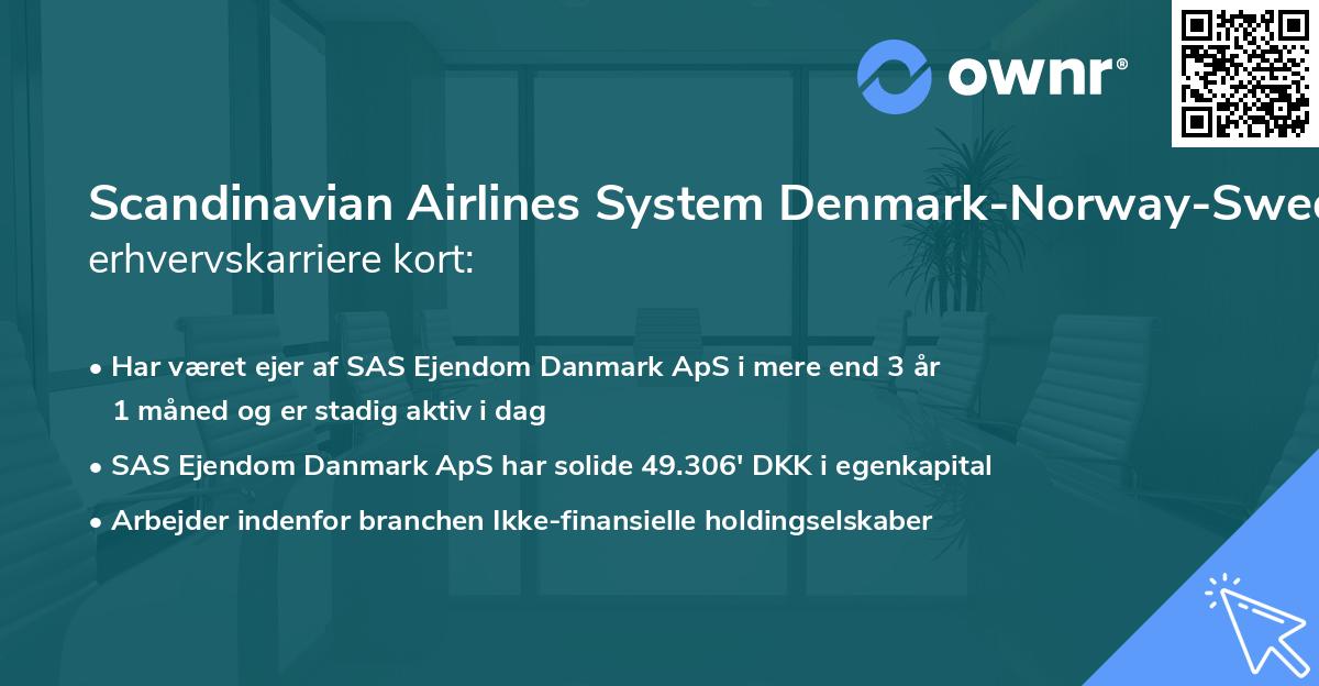 Scandinavian Airlines System Denmark-Norway-Sweden's erhvervskarriere kort
