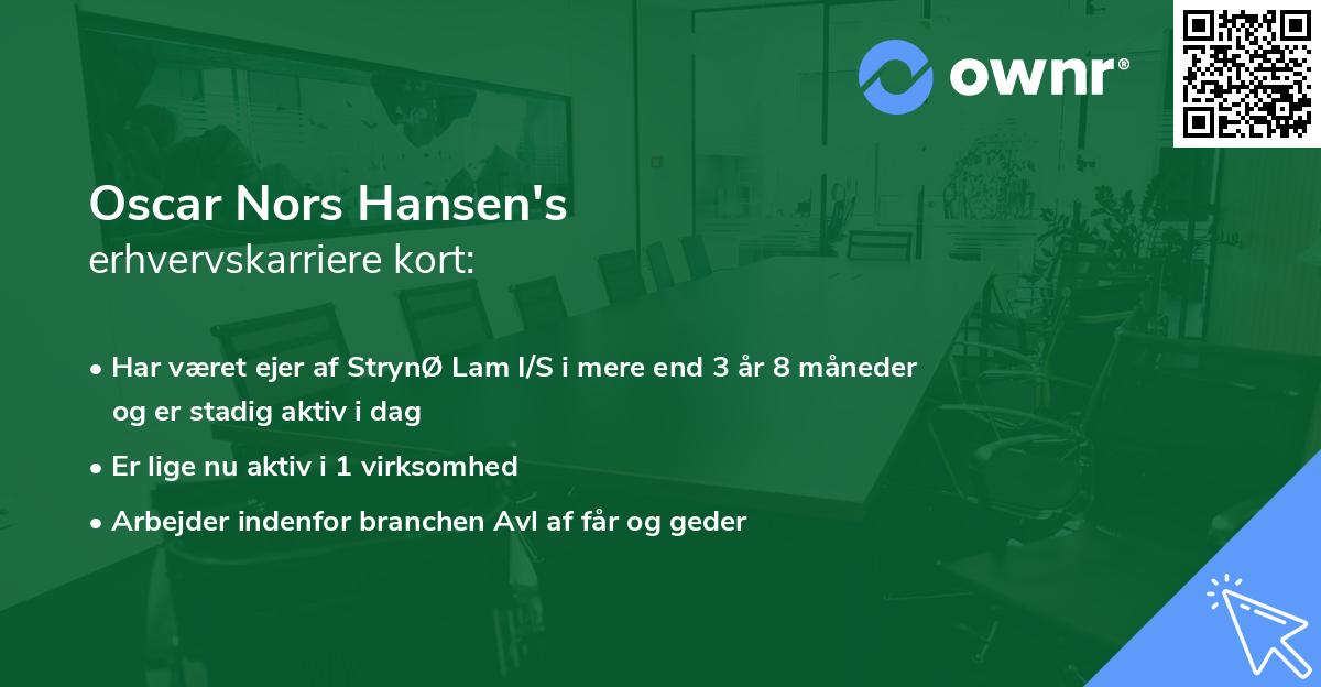 Oscar Nors Hansen's erhvervskarriere kort