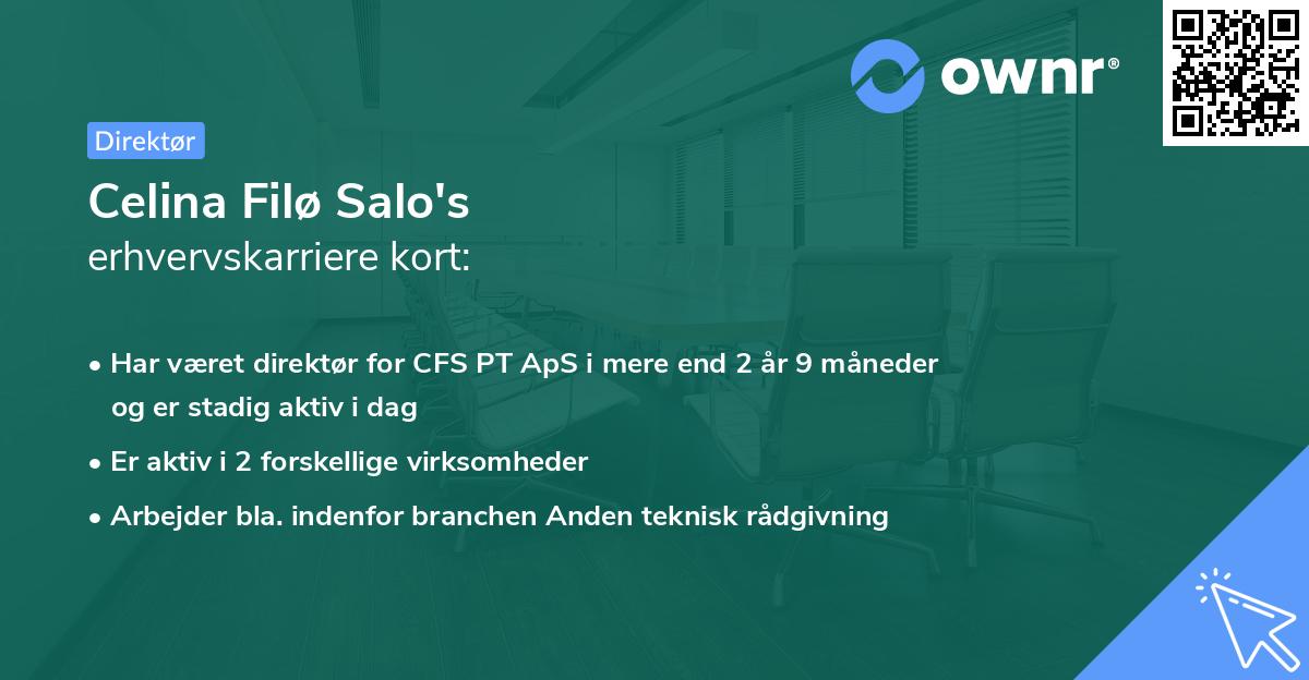 Celina Filø Salo's erhvervskarriere kort