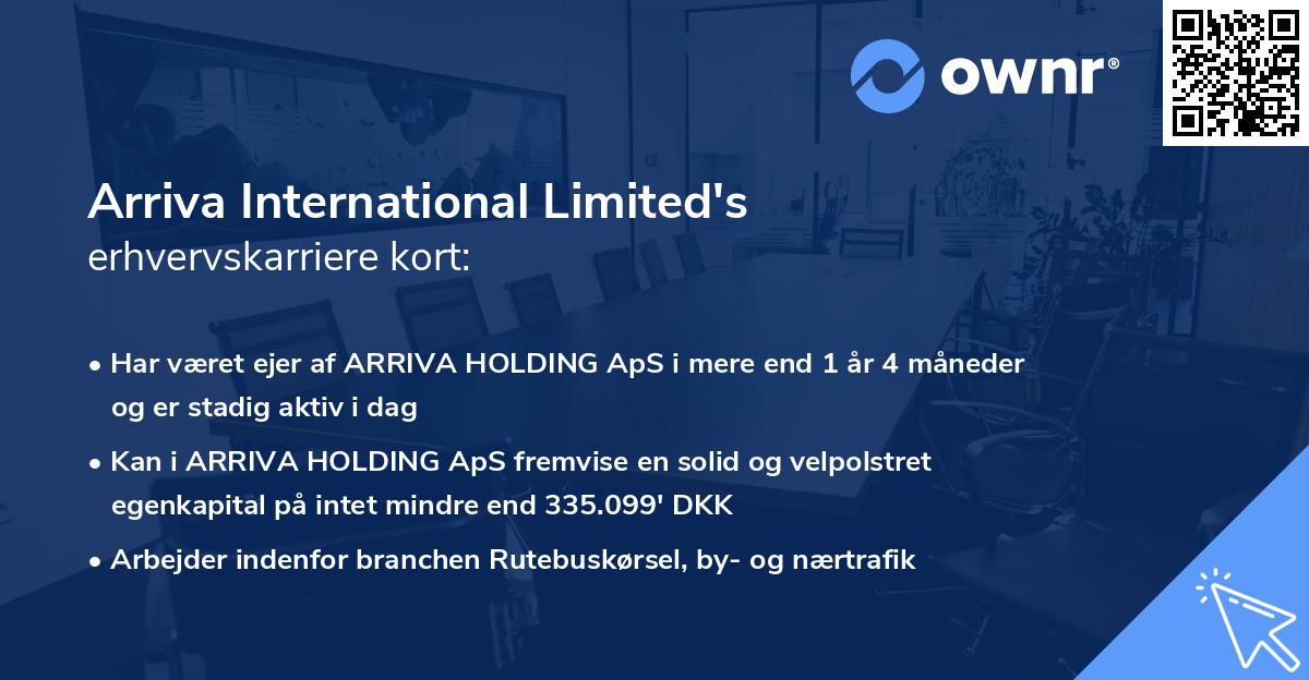 Arriva International Limited's erhvervskarriere kort