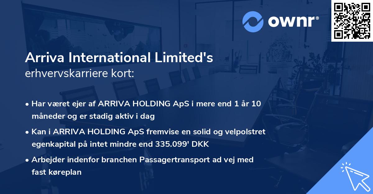 Arriva International Limited's erhvervskarriere kort