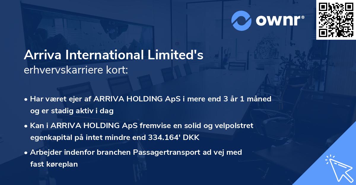 Arriva International Limited's erhvervskarriere kort