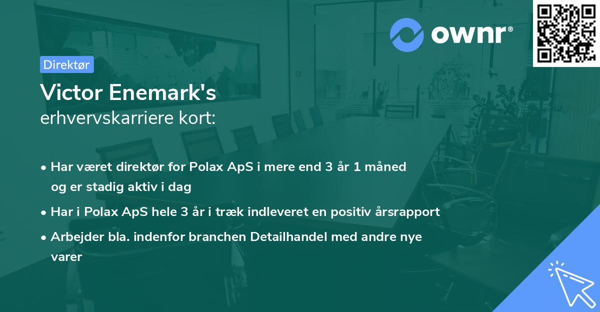 Victor Enemark's erhvervskarriere kort