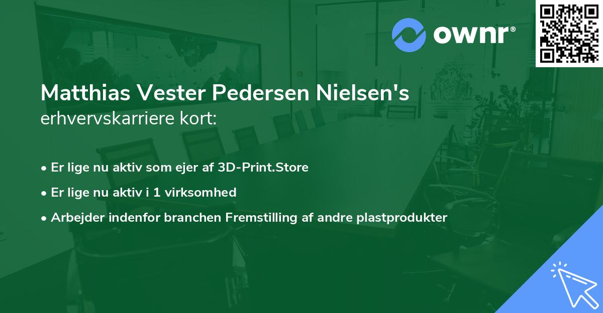 Matthias Vester Pedersen Nielsen's erhvervskarriere kort