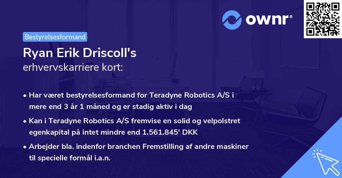 Ryan Erik Driscoll's erhvervskarriere kort