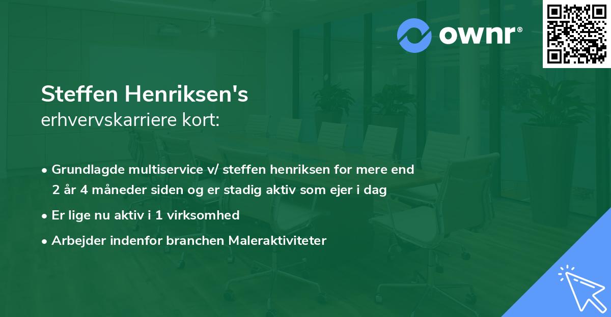 Steffen Henriksen's erhvervskarriere kort