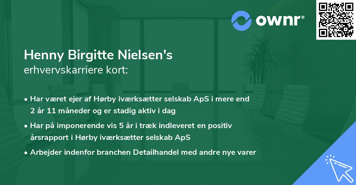 Henny Birgitte Nielsen's erhvervskarriere kort